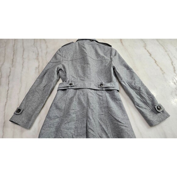 Banana Republic Gray Long Sleeves Collard Button Up Women's Overcoat Size XS - Picture 2 of 9